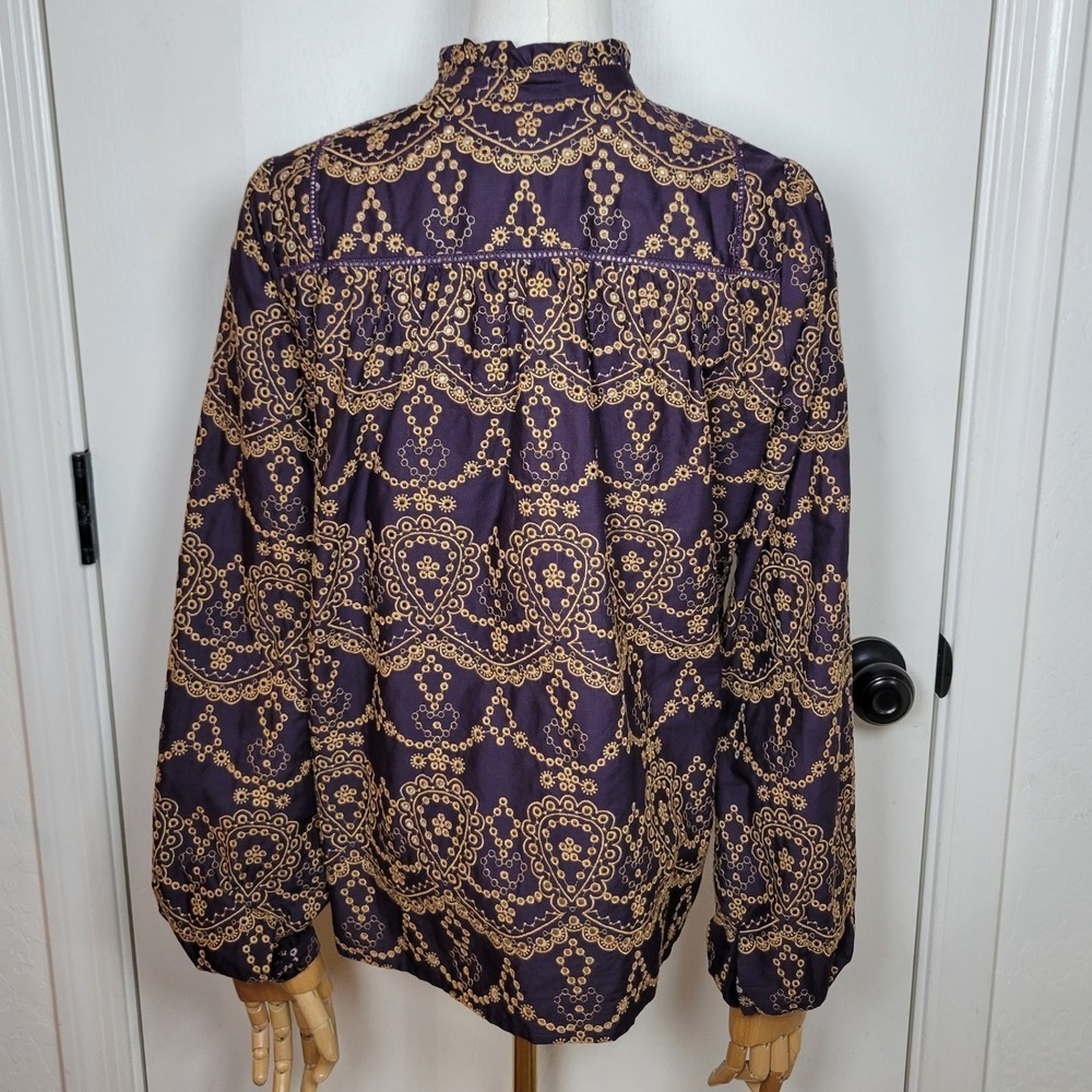 Johnny Was Elora Eyelet Blouse 100% Cotton Size Small - Picture 11 of 15